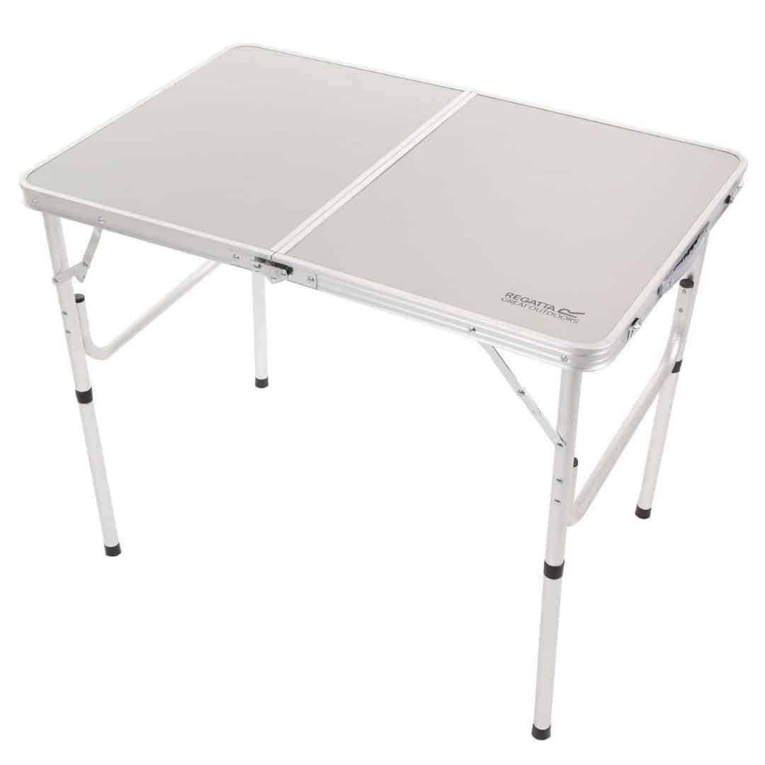 שולחן קמפינג ריגתה 2 שולחן קמפינג Cena Lightweight Bi-Folding Table Lead Grey