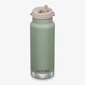 בקבוק מבודד עם קש נירוסטה קלין קנטין 946 מ"ל Klean Kanteen TK wide